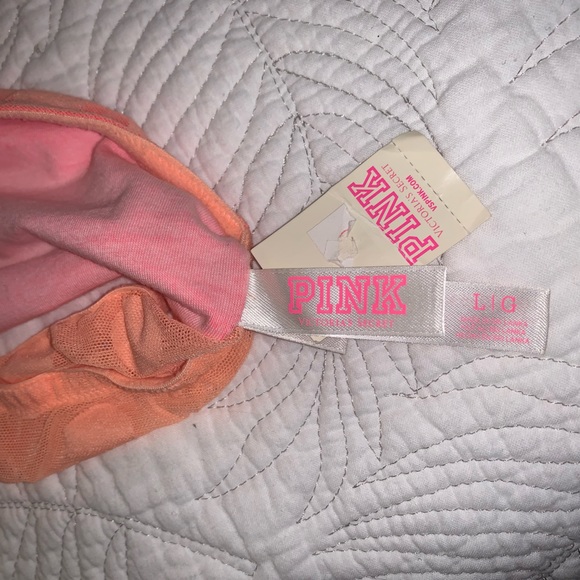 Victoria’s Secret VS PINK Strapless Bandeau Bralette Orange L NWT - Picture 4 of 4